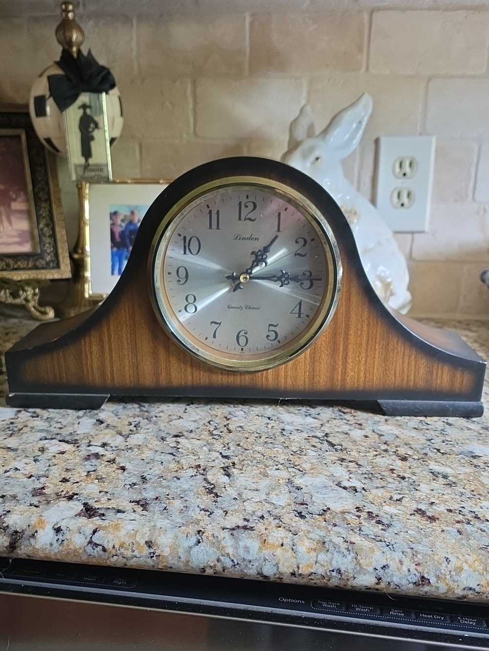 Linden Wood-Tone Mantel Clock